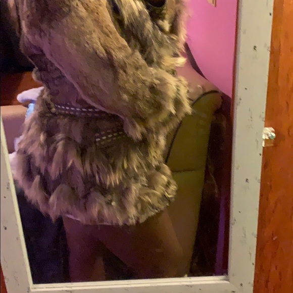 Fur Brown Multi Belted Short Coat - Picture 12 of 13